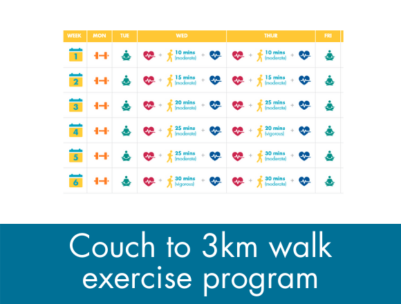 Try our Couch to 3km walk exercise program