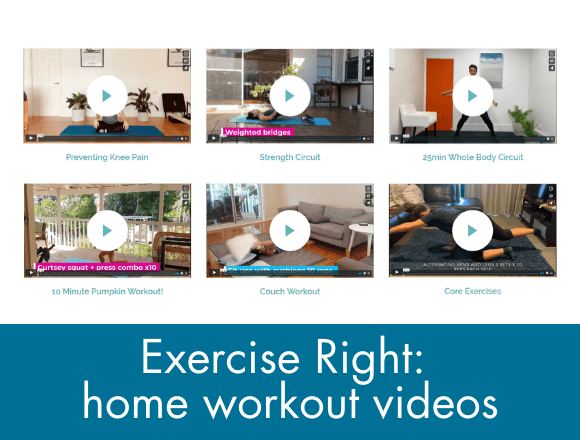 Check out Exercise Right's free home workout videos!