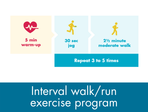 Download our interval walk and run exercise program