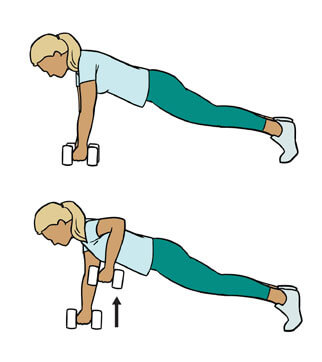 push-up row demonstration