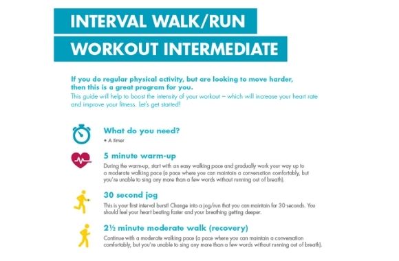 Interval walk/run workout