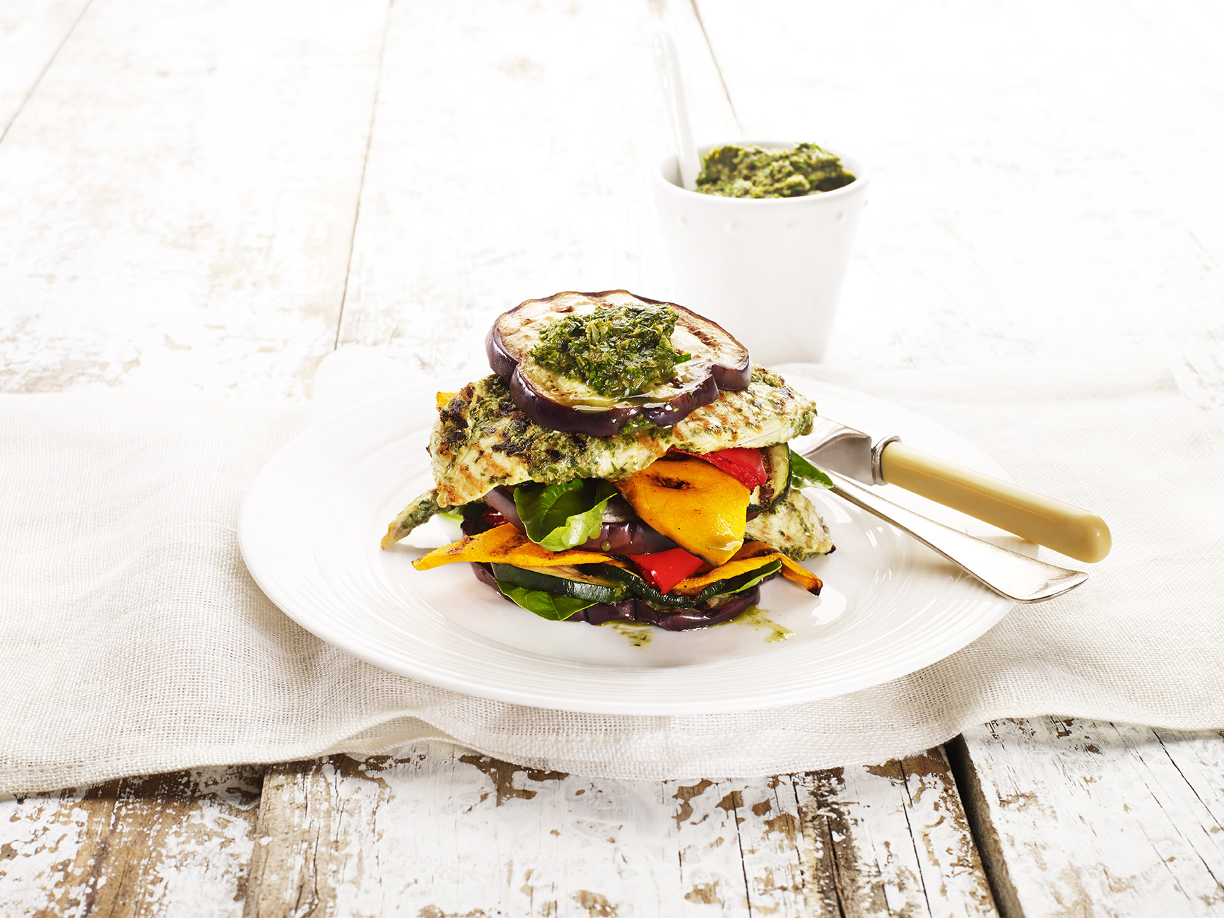 chargrilled vegetables with salsa verde