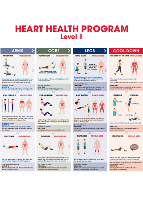 National Heart Founation at home exercise program