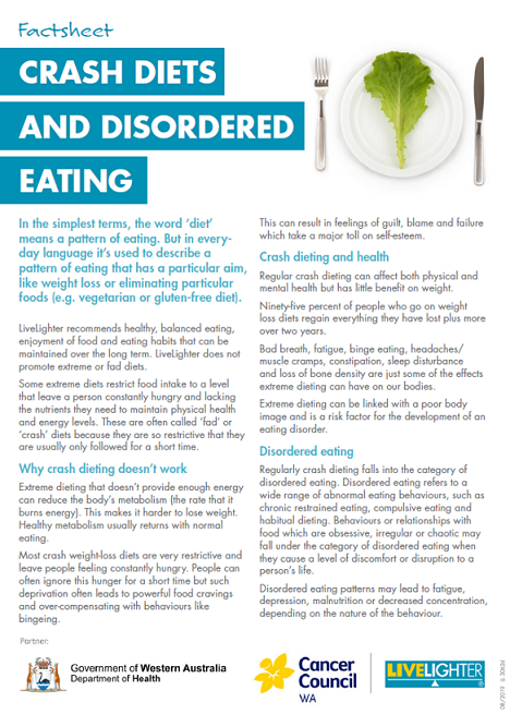 Crash diets and disordered eating factsheet