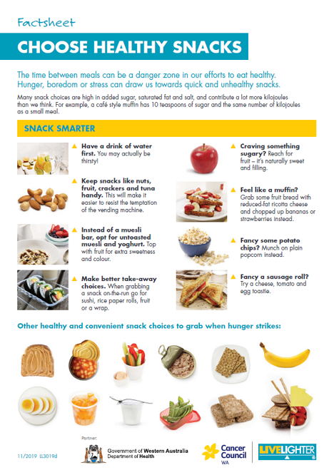 Choose Healthy Snacks factsheet thumbnail